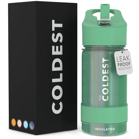 Coldest Insulated Water Bottle with Straw Lid - Stainless Steel Metal Thermos for Men & Women (Matte Black, 32 oz)
