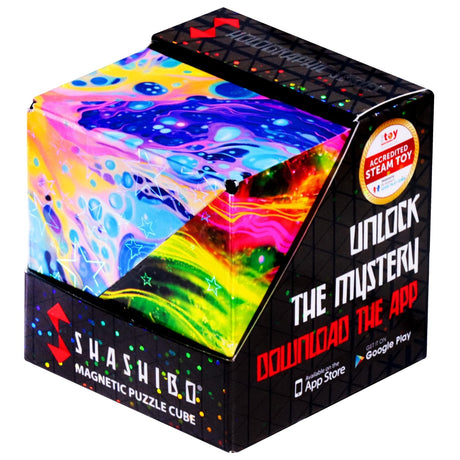 SHASHIBO Holographic Shape Shifting Box - STEM Magnetic Fidget Cube That Transforms Into Over 70 Shapes, Download Fun in Motion Toys Mobile App (Vapor)