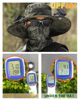 Wide Brim Solar Fan Outdoor Fishing Hat, Solar & USB Powered, Summer UV Protection Outdoor Fishing Hats UPF 50