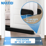 MAXTID Large Door Draft Stopper for Bottom of Doors 36” Under Door Draft Noise Blocker Black Gap Stoppers Door Draft Guard for Bottom of Doors Adjustable Door Seal Sweep Draft Home Essentials Gadgets