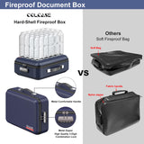 Fireproof Document Box, Hard Case Fireproof File Organizer with Lock Hard-Shell Design Fireproof Water Resistant Safe Box for Important Documents Certificates Laptop Passports Black