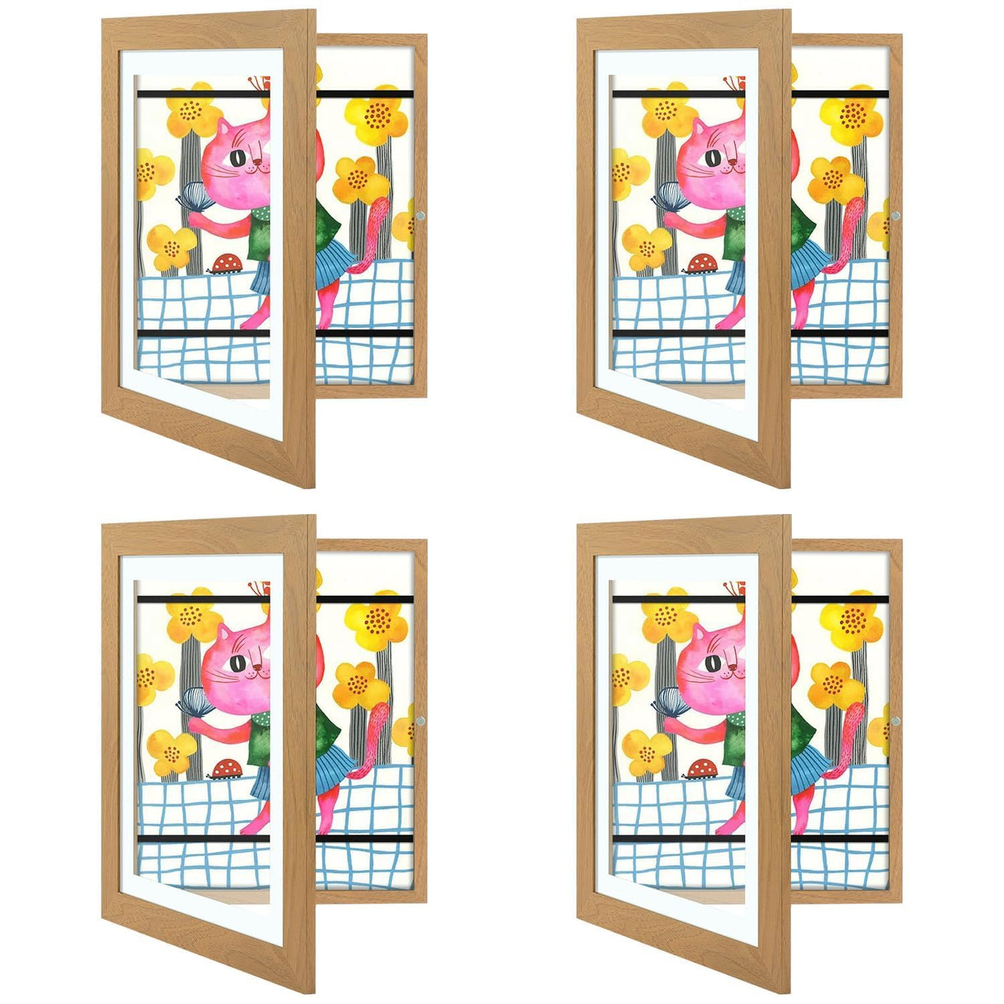 Golden State Art, 10x12.5 Kids Art Frames, Front-Opening Picture Frame Great for Kids Drawings, Artworks, Children Art Projects, Schoolwork, Home or Office (Walnut Set of 2)