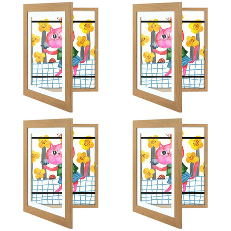 Golden State Art, 10x12.5 Kids Art Frames, Front-Opening Picture Frame Great for Kids Drawings, Artworks, Children Art Projects, Schoolwork, Home or Office (Walnut Set of 2)