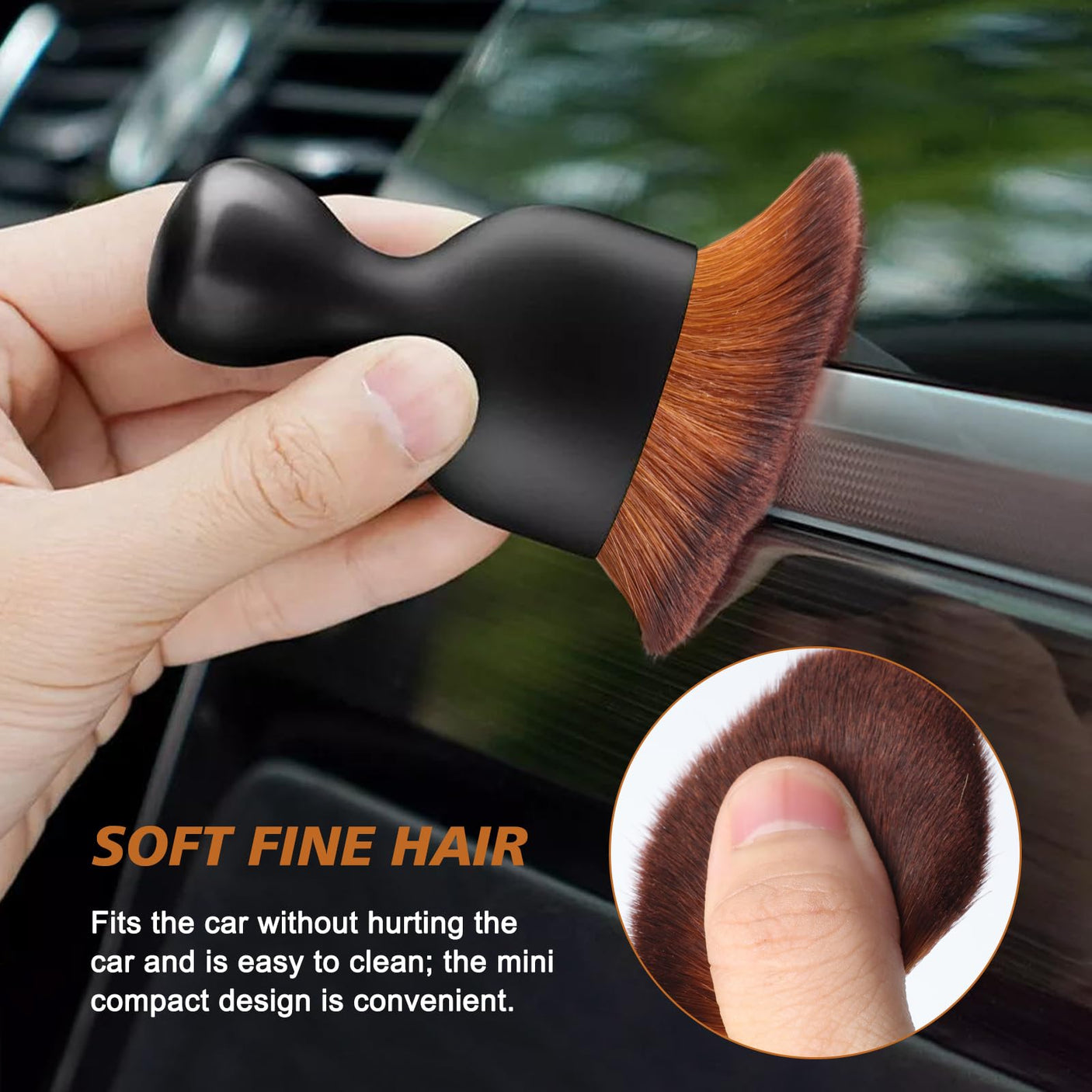 Ouzorp Car Interior Dust Brush, Car Detailing Brush, Soft Bristles Detailing Brush Dusting Tool for Automotive Dashboard, Air Conditioner Vents, Leather, Computer,Scratch Free