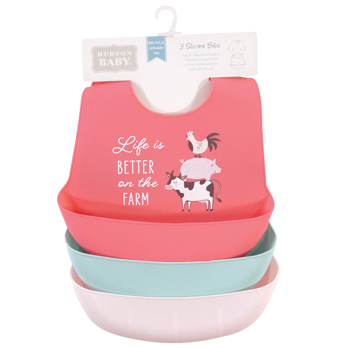 Hudson Baby Unisex Baby Silicone Bibs, Perfect Gentlemen, One Size