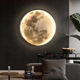 QIYIMEILUX Dimmable Moon Wall Sconce Plug in Modern LED Wall Light with Remote Control 19.7 inch 24W Black Wall Lamp Indoor Wall Mounted Lighting Ceiling Light for Living Room Bedroom（Moon）