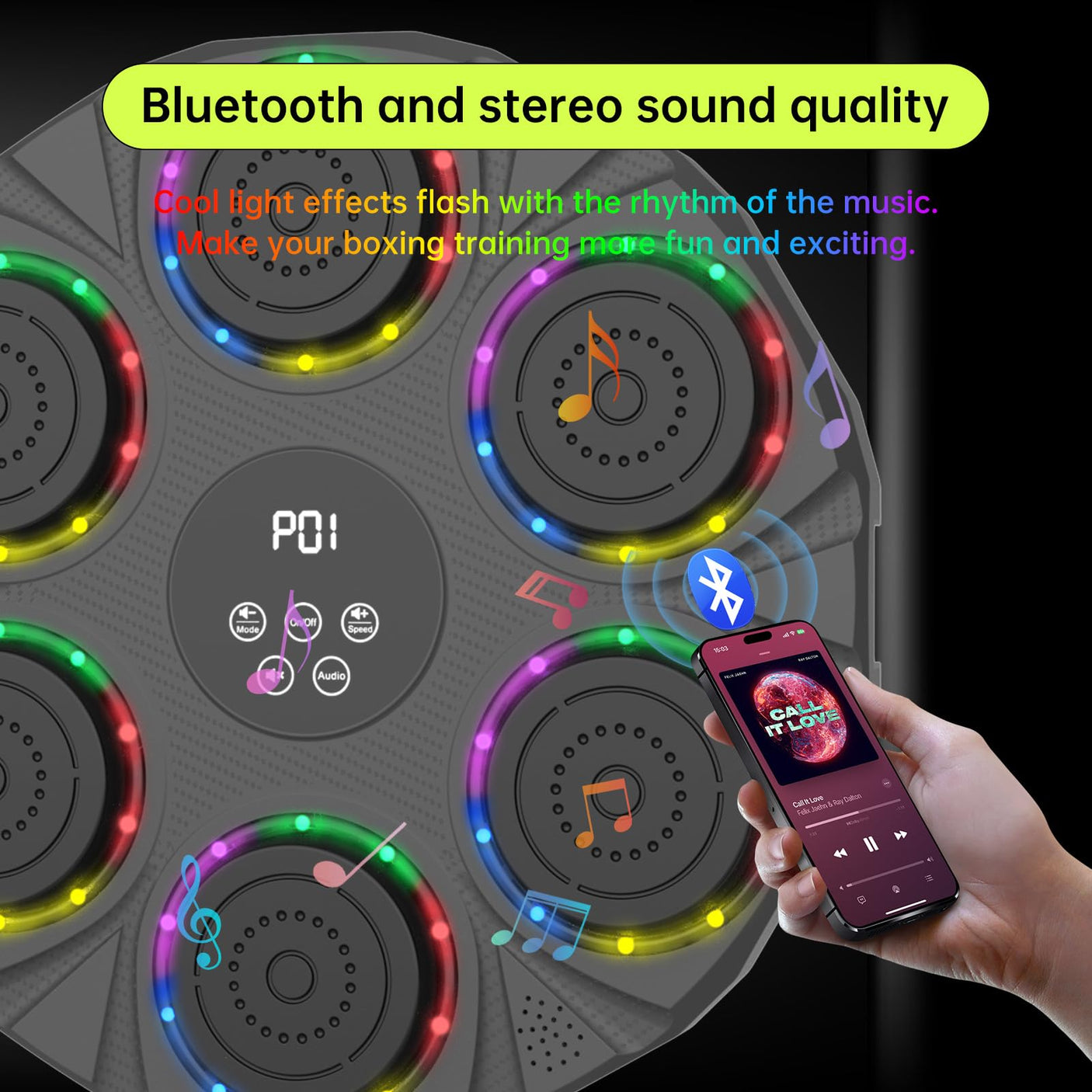 Music Boxing Machine Wall Mounted Smart Bluetooth Boxing Equipment for Boxing Enthusiasts