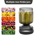 WhiteRhino Pickle Jar with Strainer Flip,34oz Pickle Container Pickle and Olive Hourglass Jar,Glass Flip Pickle Jar Juice Separator Jar with Airtight Lid for Jalapeno Gherkin