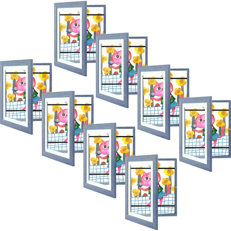 Golden State Art, 10x12.5 Kids Art Frames, Front-Opening Picture Frame Great for Kids Drawings, Artworks, Children Art Projects, Schoolwork, Home or Office (Walnut Set of 2)