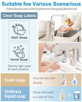 Automatic Foaming Soap Dispenser,4-Level Adjustable Foam, Wall Mount, USB Rechargeable,12.8oz/ 380ml,Touchless Hand & Dish Soap Dispenser for Bathroom, Kitchen,Hotel, Restaurant