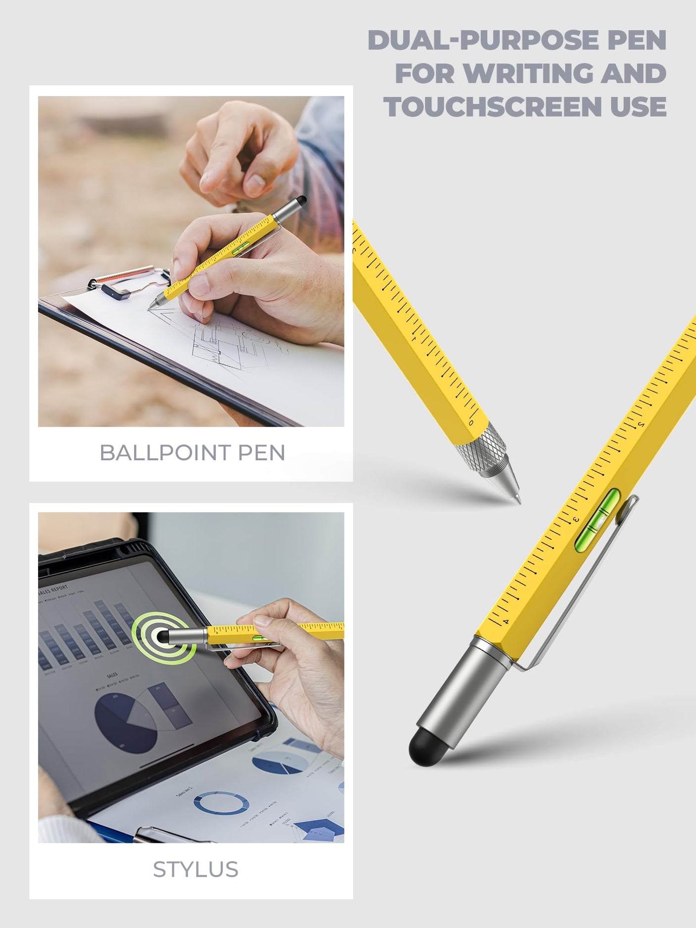 Birthday Gifts for Men Multitool Pen: Fathers Day Mens Gifts for Dad Him Husband Cool Gadgets EDC Tools for Men, Father's Day Gift from Daughter Wife Son, Woodworker Carpenter Construction Tool Gift