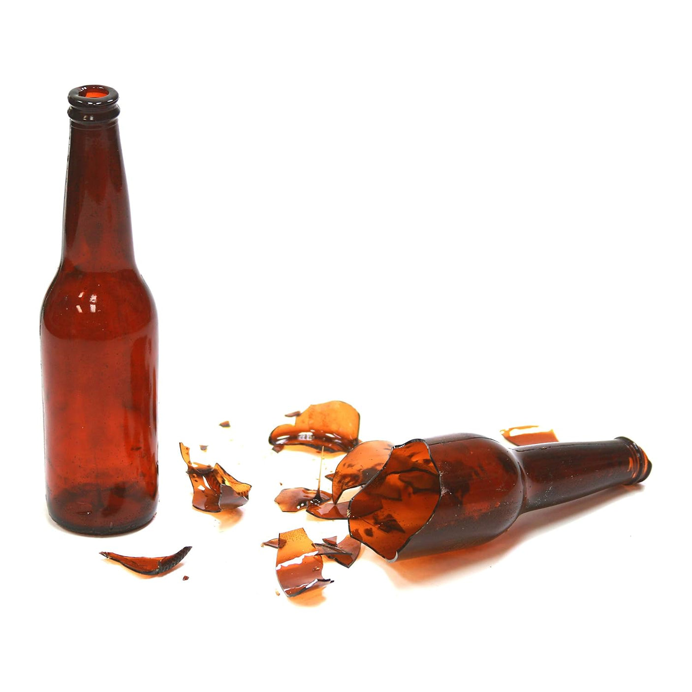 SMASHProps Breakaway Standard Beer or Soda Bottle Prop - Amber Brown Translucent - Amber Brown Translucent