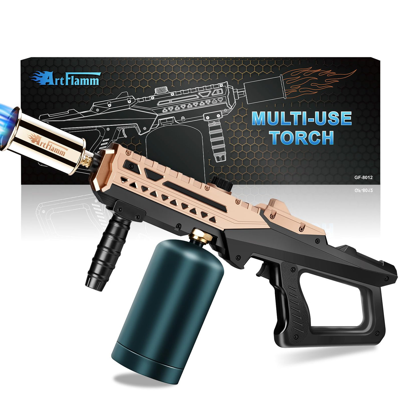 Powerful Grill Torch Gun | Propane Torch Gun, Adjustable Flamethrower | Blowtorch for BBQ, Camping, Charcoal Lighter & Fire Starter, 800,000BTU