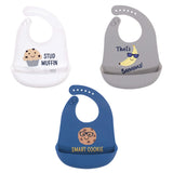 Hudson Baby Unisex Baby Silicone Bibs, Perfect Gentlemen, One Size