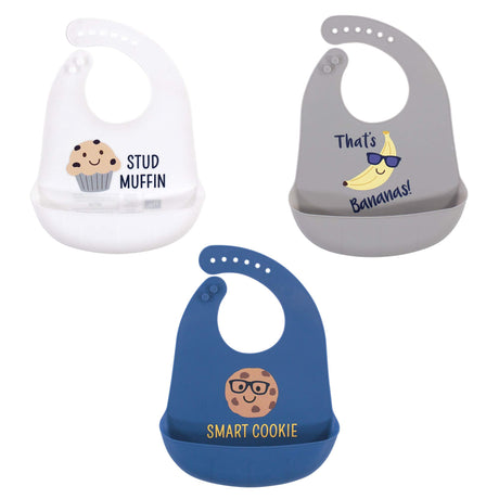 Hudson Baby Unisex Baby Silicone Bibs, Perfect Gentlemen, One Size