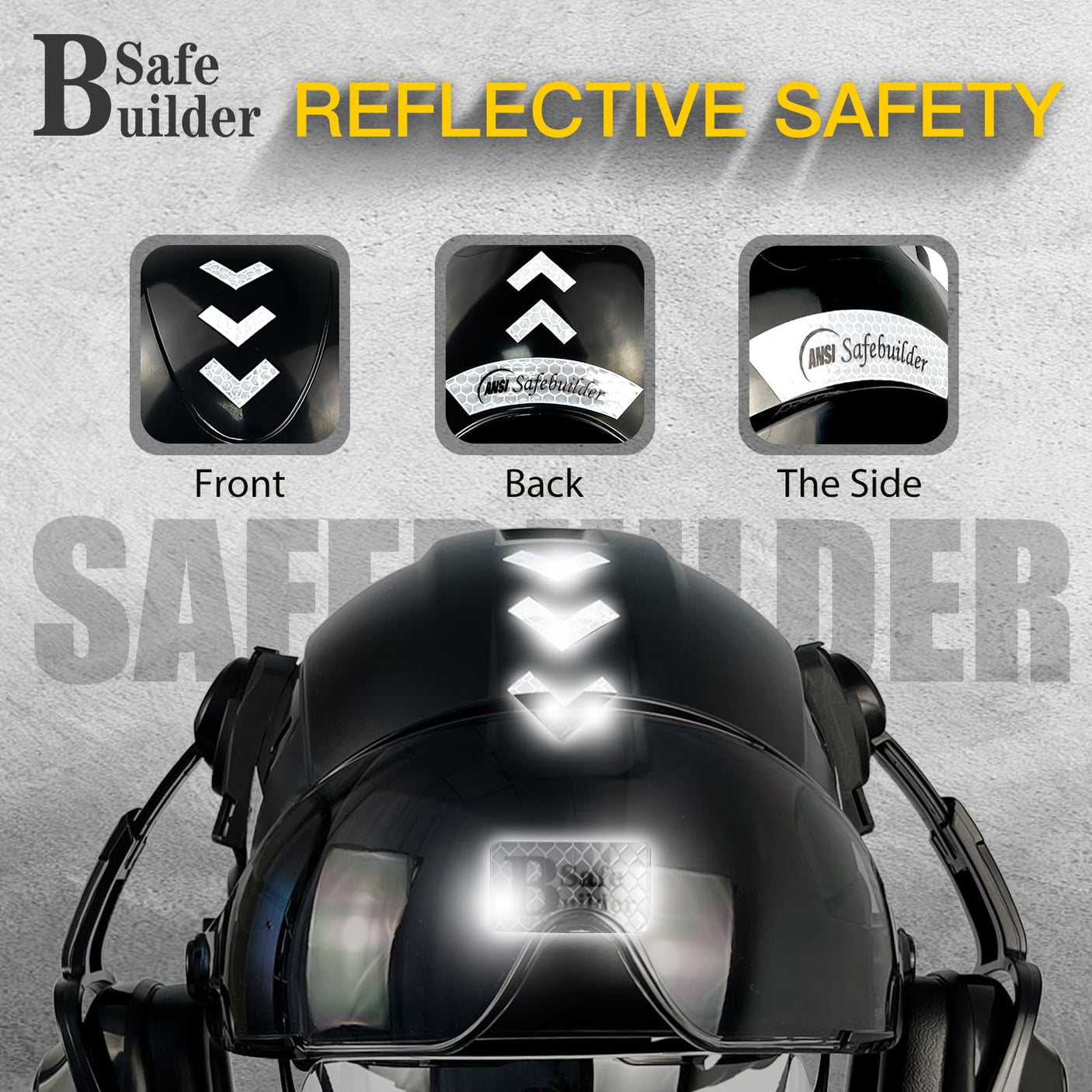 Industrial Safety Helmet with Visor Ear Muffs Hard Hat with Visor Vented Hardhats Construction Work Head Protection ANSI