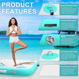 AWSUM Inflatable Floating Dock Air Dock Platform Floating Island Raft with None-Slip Surface for Pool Beach Ocean