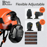 Industrial Safety Helmet with Visor Ear Muffs Hard Hat with Visor Vented Hardhats Construction Work Head Protection ANSI
