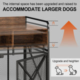 Dog Crate Furniture, 43 Inch Large Dog Kennel End Table with 3 Drawers, Heavy Duty Dog Crate for Large Dogs, Wooden Decorative XL Dog Cage Indoor 43.3" L x 27.6" W x 35.7" H (Rustic Brown)