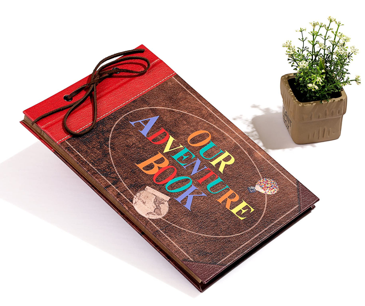 Scrapbook Photo Album,Our Adventure Book, Embossed Words Hard Cover Movie Up Travel Scrapbook for Anniversary, Wedding, Travelling, Baby Shower, etc (Adventure Book)