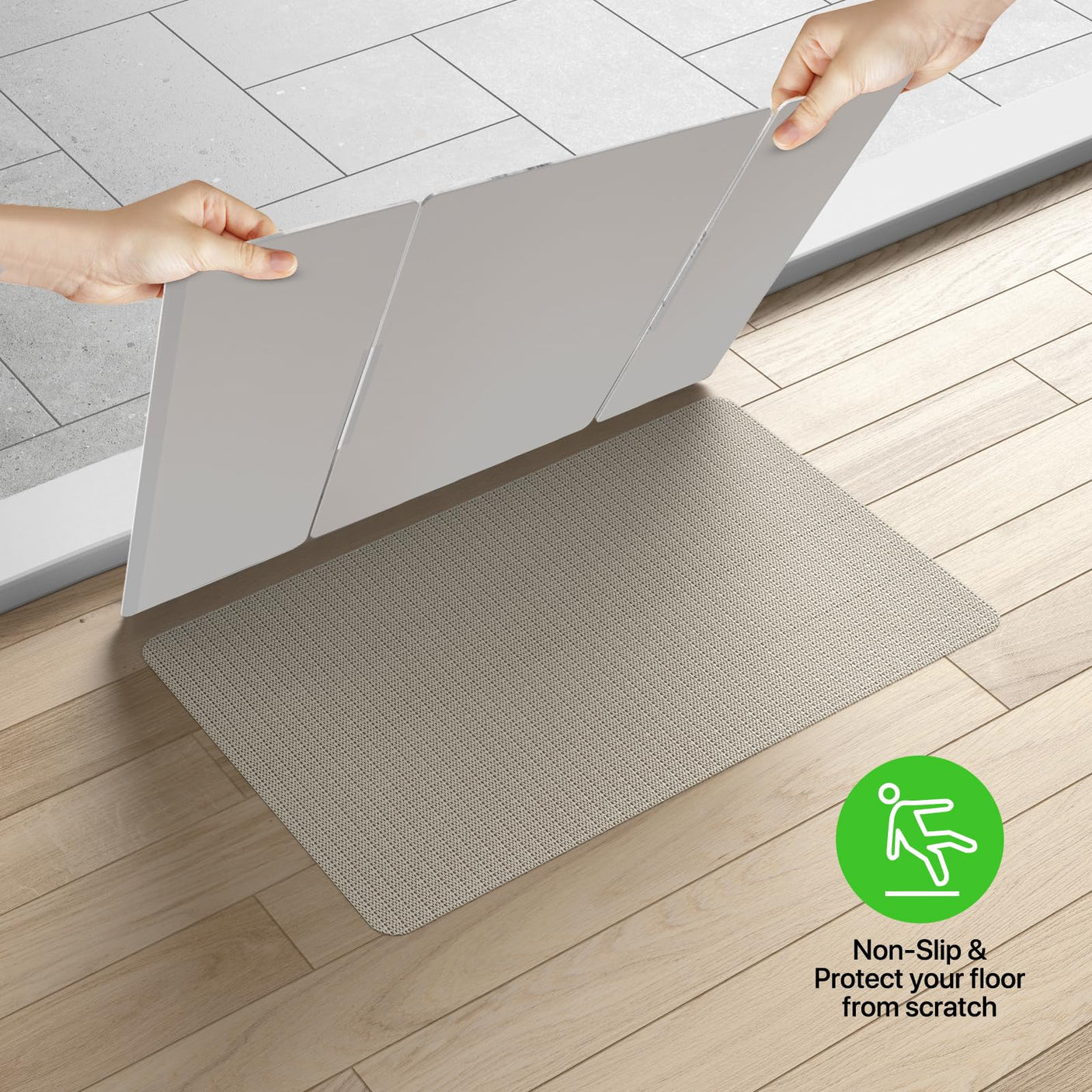 Stone Bath Mat, Diatomaceous Earth Shower Mat, Non-Slip Super Absorbent Quick Drying Bathroom Floor Mat, Natural, Easy to Clean (23.6 x 15.35 Darkgrey)