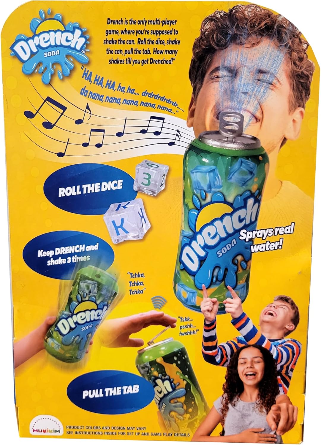 MUKIKIM Drench Soda Game - Family & Party Interactive Game of Chance. Roll Dice, Shake Can & Pull The Tab! The Last Person to Stay Dry Wins!