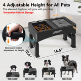 UPSKY 2-in-1 Elevated Dog Bowls Slow Feeder, 4 Height Adjustable Raised Bowls Stand, No Spill Dog Water Bowls, Anti-Slip Food and Water Bowl for Small Medium Dogs(Not Include Stainless Steel Bowl)