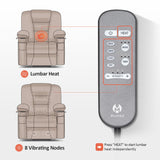 MCombo Power Lift Recliner Chair for Elderly, Lift Chair with Heat and Massage, USB Ports, Cup Holders, Faux Leather 7519 (Medium, Dark Brown)