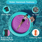 Round Floating Ring Inflatable Water Hammock Heavy Duty River Floats Lake Raft for Adults Tanning Pool Lounger Float Island Platform Pad Mat for Party