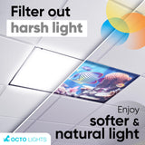 Magnetic Fluorescent Light Covers for Ceiling Lights - Astronomy Cover for Fluorescent & LED Fixture - Must Haves for Teacher Supplies - Classroom, Home, Office Decor - Shield Overhead Lighting