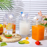 Remerry 3 Pcs Milk Carton Water Bottle Square Plastic Coffee Portable Reusable Milk Carton Cup Leakproof Juice Bottle