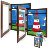 Golden State Art, 10x12.5 Kids Art Frames, Front-Opening Picture Frame Great for Kids Drawings, Artworks, Children Art Projects, Schoolwork, Home or Office (Walnut Set of 2)