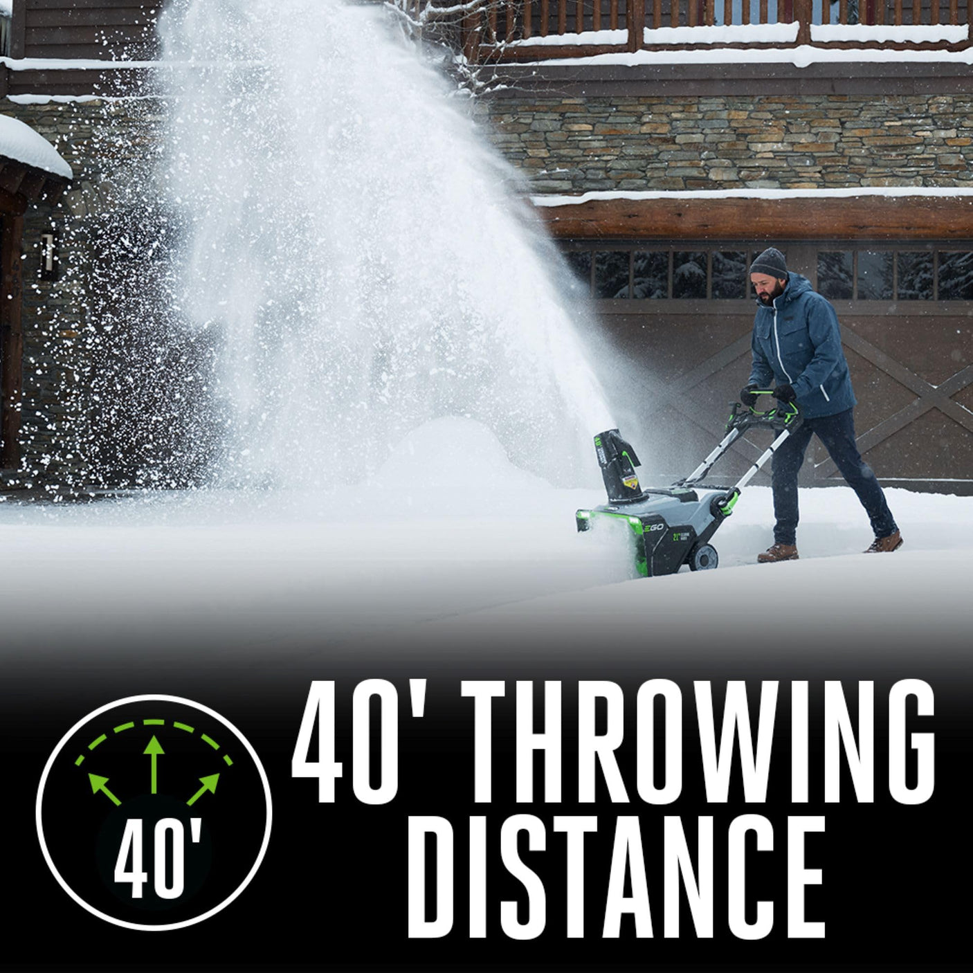 EGO POWER+ 24" Electric Snow Blower, Cordless Self-Propelled 2-Stage, Includes (2) 56 V 7.5Ah Batteries and Dual Port Charger - SNT2405
