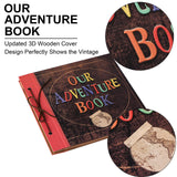 Scrapbook Photo Album,Our Adventure Book, Embossed Words Hard Cover Movie Up Travel Scrapbook for Anniversary, Wedding, Travelling, Baby Shower, etc (Adventure Book)