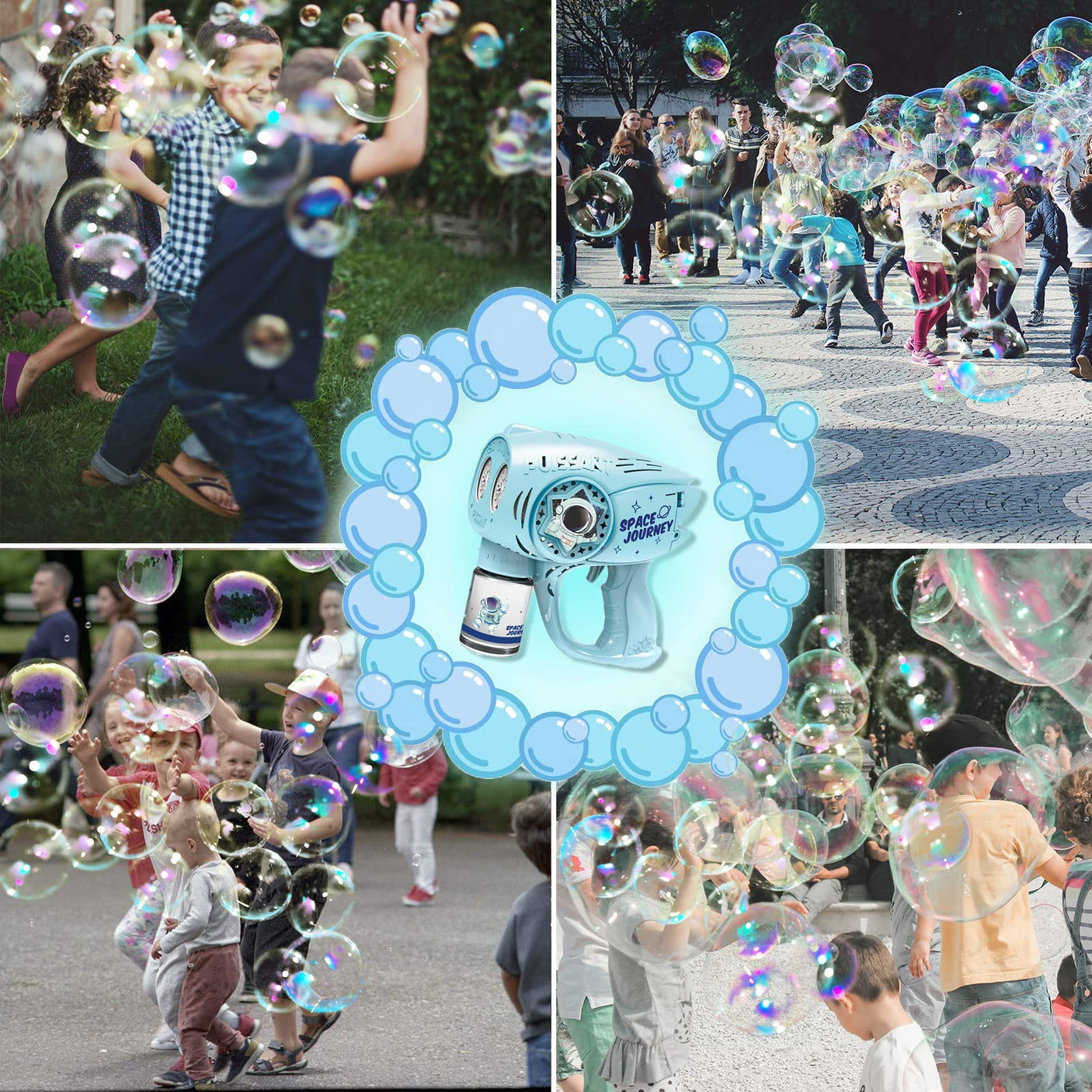 Automatic Gatling Bubble Gun,That Produces Thousands of Bubbles per Minute, Suitable for Children and Adults and Perfect for Indoor and Outdoor Birthday Parties for Girl Boy
