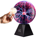 Katzco 7 Inch Plasma Ball Lamp - Touch and Sound Sensitive Electric Globe with Lightning Effects - Plug-in Energy Ball for Parties, Room Decor, and STEM Learning - Static Electricity Sphere for Kids