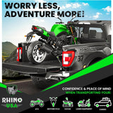 Rhino USA Retractable Ratchet Straps (4-Pack) - 1 Inch x 10 Feet (1,209lb Break Strength) - Heavy Duty Auto Self Retracting Tie Down Straps for Truck, Cargo Trailer, Motorcycle, Rad & More - Green
