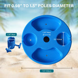 AMMSUN 13" Beach Umbrella Table Tray for Beach, Patio, Garden, Swimming Pool with Cup Holders, Snack Compartments Teal