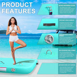 AWSUM Inflatable Floating Dock Air Dock Platform Floating Island Raft with None-Slip Surface for Pool Beach Ocean