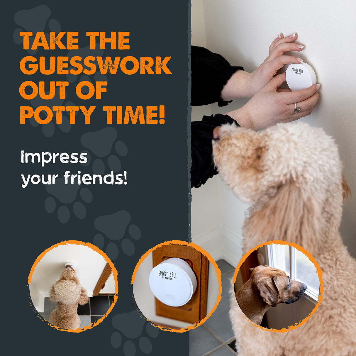 Mighty Paw Smart Bell 2.0 (2 Button Pack) - Wireless Electronic Dog Doorbell - Dog Potty Button Communication - Potty Training Aid - Pet Communication Tool - Puppy Potty Training - Doggie Bell