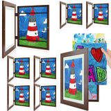 Golden State Art, 10x12.5 Kids Art Frames, Front-Opening Picture Frame Great for Kids Drawings, Artworks, Children Art Projects, Schoolwork, Home or Office (Walnut Set of 2)