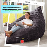 Hobestluk 3 in 1 Bean Bag Chair Giant Bean Bag Chairs Convertible Bean Bag Floor Cushion with Machine Washable Cover, Beanbag Chairs for Adult (Dark Grey)