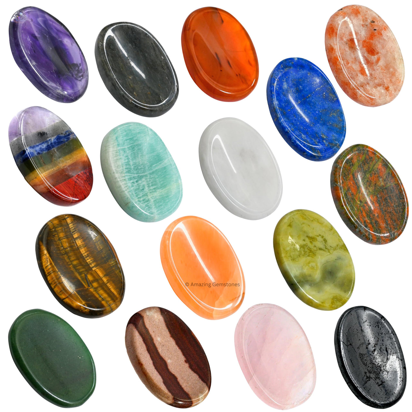 Amazing Gemstone Labradorite Worry Stone, Healing Crystals - Piedra Crystal Fidget for Gift, Meditation, Calming, Relaxation, Stress Relief