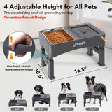 UPSKY 2-in-1 Elevated Dog Bowls Slow Feeder, 4 Height Adjustable Raised Bowls Stand, No Spill Dog Water Bowls, Anti-Slip Food and Water Bowl for Small Medium Dogs(Not Include Stainless Steel Bowl)