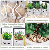 Zerzsy 3pcs Creative Artificial Succulents with Gray Flower Pots, Mini Potted Succulents for Home Office Desk Decor and Gift Choice