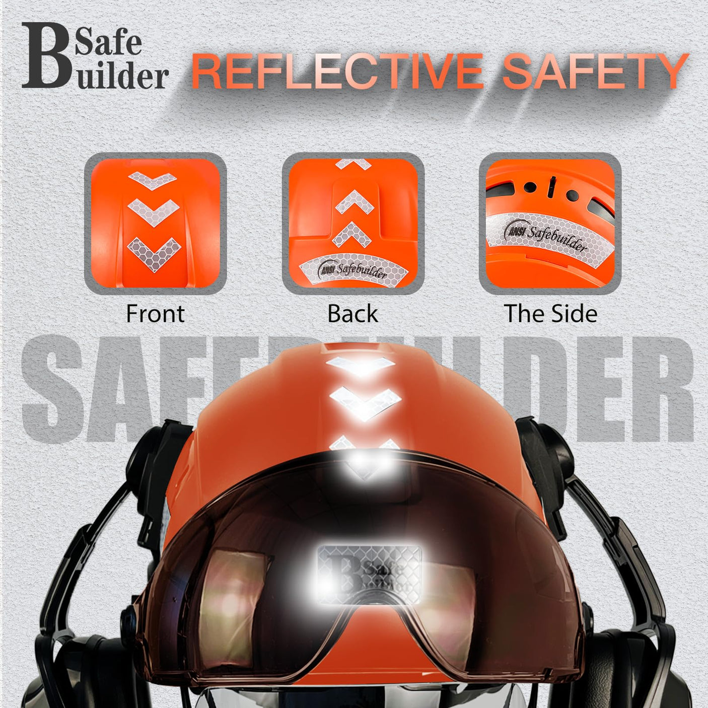 Industrial Safety Helmet with Visor Ear Muffs Hard Hat with Visor Vented Hardhats Construction Work Head Protection ANSI