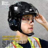 Industrial Safety Helmet with Visor Ear Muffs Hard Hat with Visor Vented Hardhats Construction Work Head Protection ANSI