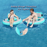 Round Floating Ring Inflatable Water Hammock Heavy Duty River Floats Lake Raft for Adults Tanning Pool Lounger Float Island Platform Pad Mat for Party