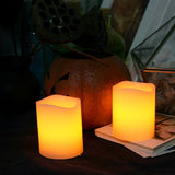 Set of 2 Magic Candles, Blow Them Out Like a Real Candle, or Shake Them to Turn on/Off, Battery Operated Candles, uses 2 AAA Batteries, 3” Dia x 4” Height