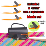 Wrapping Paper Cutter with 3 Replaceable Blade Sets for Birthday Paper Gift Wrapping Paper Roll Cutter and Christmas Wrapping Paper Cutter Tool Tube Holder Slidding Slicing.